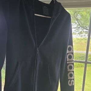 Adidas Black Full-Zip Hoodie with Logo
